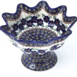 Janelle Imports Pedestal Berry Bowl In Petunia