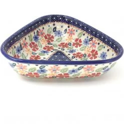 Janelle Imports Triangular Bowl 8" In Wild Flowers