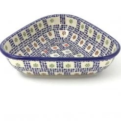 Janelle Imports Triangular Bowl 8" In Modern Checkers