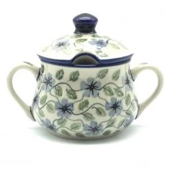 Janelle Imports Family Style Sugar Bowl 14 Oz In Blue Clematis