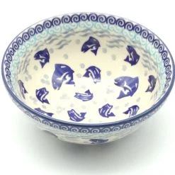 Janelle Imports New Soup Bowl 20 Oz In Blue Fish