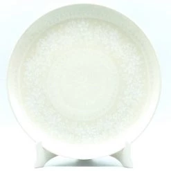 Janelle Imports Round Platter 12.5" In White On White