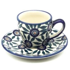 Janelle Imports Espresso Cup W/Saucer 2 Oz In Peacock Eye