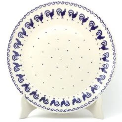Janelle Imports Dinner Plate 10" In Blue Roosters