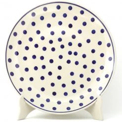 Janelle Imports Dinner Plate 10" In Blue Polka-Dot