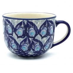 Janelle Imports Latte Cup 16 Oz In Peacock Glory