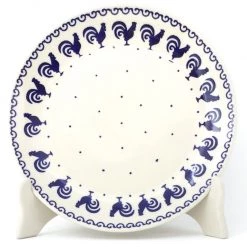 Janelle Imports Luncheon Plate In Blue Roosters