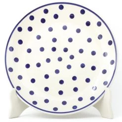 Janelle Imports Luncheon Plate In Blue Polka-Dot