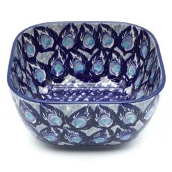 Janelle Imports Deep Square Bowl 32 Oz In Peacock Glory