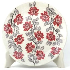 Janelle Imports Luncheon Plate In Red & Gray