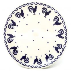 Janelle Imports Bread & Butter Plate In Blue Roosters