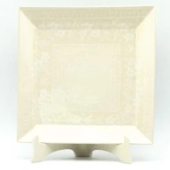 Janelle Imports Square Platter In White On White