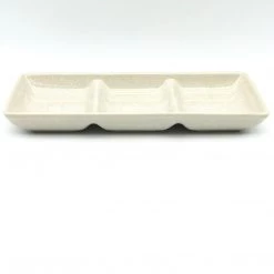 Janelle Imports Rectangular Divided Server In White On White