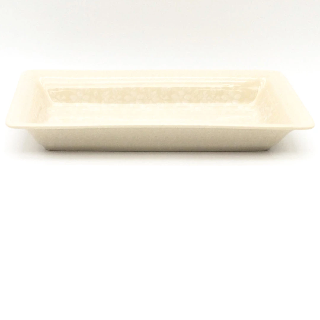 Janelle Imports Sm Rect. Server W/Lip In White On White 3 Janelle Imports Sm Rect. Server W/Lip In White On White