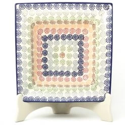 Janelle Imports Square Soup Plate In Modern Dots