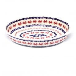 Janelle Imports Sm Oval Baker W/Handles In Red Crab