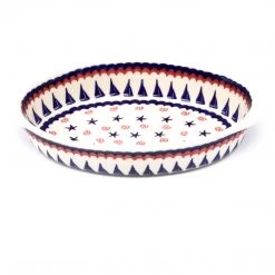 Janelle Imports Sm Oval Baker W/Handles In Blue Sail