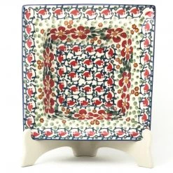 Janelle Imports Square Soup Plate In Red Poppies