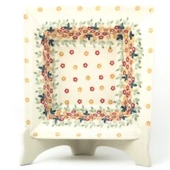 Janelle Imports Square Soup Plate In Tiny Flowers