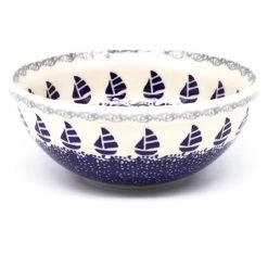 Janelle Imports Round Bowl 32 Oz In Sail Regatta