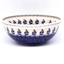 Janelle Imports Round Bowl 64 Oz In Sail Regatta