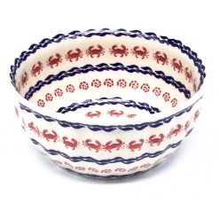 Janelle Imports Scalloped Bowl 48 Oz In Red Crab