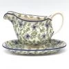 Janelle Imports Gravy Boat W/Tray 1 Qt In Blue Clematis