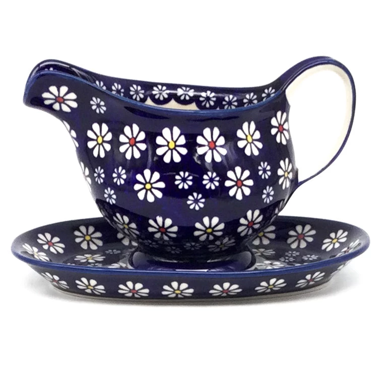 Janelle Imports Gravy Boat W/Tray 1 Qt In Flowers On Blue 3 Janelle Imports Gravy Boat W/Tray 1 Qt In Flowers On Blue