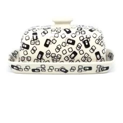 Janelle Imports Butter Dish In Modern Gray & Black