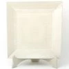 Janelle Imports Square Dinner Plate In White On White