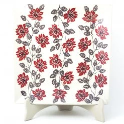 Janelle Imports Square Dinner Plate In Red & Gray