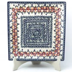 Janelle Imports Square Dinner Plate In Wild Roses