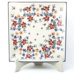 Janelle Imports Square Dinner Plate In Delicate Flowers