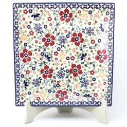 Janelle Imports Square Dinner Plate In Summer Arrangement