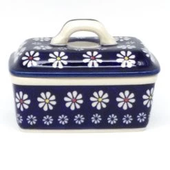 Janelle Imports Butter Box In Flowers On Blue