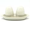 Janelle Imports Salt & Pepper Set W/Tray In White On White
