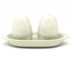 Janelle Imports Salt & Pepper Set W/Tray In White On White