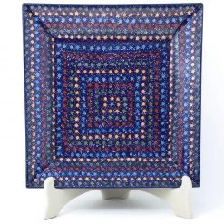 Janelle Imports Square Dinner Plate In Multi-Colored Dots