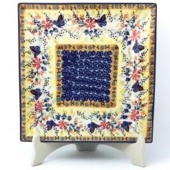 Janelle Imports Square Dinner Plate In Butterfly Meadow