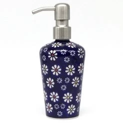 Janelle Imports Soap Dispenser In Flowers On Blue