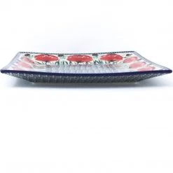 Janelle Imports Square Dinner Plate In Polish Poppy
