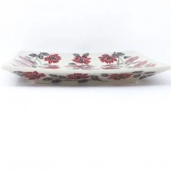 Janelle Imports Square Dinner Plate In Red & Gray