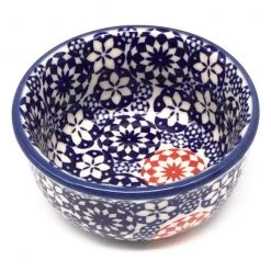 Janelle Imports Tiny Round Bowl 4 Oz In Red Snowflake