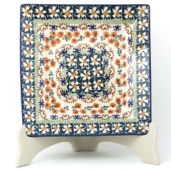 Janelle Imports Square Luncheon Plate In White Daisy