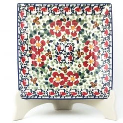 Janelle Imports Square Luncheon Plate In Red Poppies