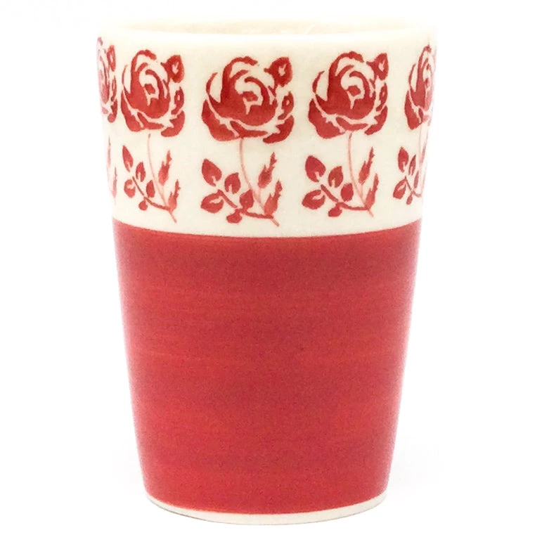 Janelle Imports Toothbrush Holder/Cup In Red Rose 3 Janelle Imports Toothbrush Holder/Cup In Red Rose