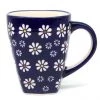 Janelle Imports Square Cup 12 Oz In Flowers On Blue