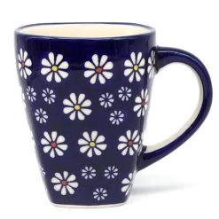 Janelle Imports Square Cup 12 Oz In Flowers On Blue