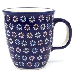 Janelle Imports Bistro Cup 10.5 Oz In Tiny Flowers On Blue