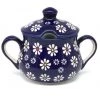 Janelle Imports Family Style Sugar Bowl 14 Oz In Flowers On Blue